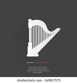 Harp icon. Music instruments