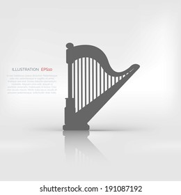 Harp icon. Music instruments