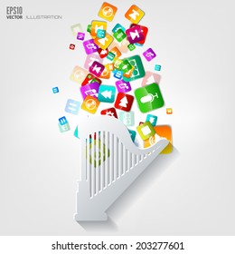 Harp icon. Music instruments