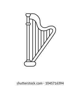 Harp icon. Outline illustration of Harp vector icon for web and advertising