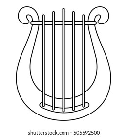 Harp icon. Outline illustration of harp vector icon for web