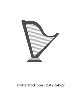 Harp icon set for interiors Flat design style vector illustration