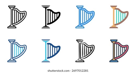 Ícone de Harp definir coleção de vários estilos 
