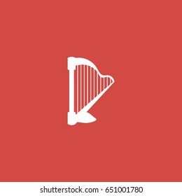 harp icon. sign design. red background