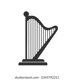 Harp icon, sign on white background flat vector