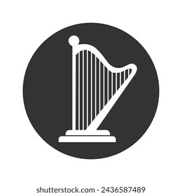 Harp icon, sign on white background flat vector