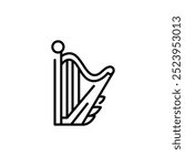 Harp icon. Simple harp icon for social media, app, and web design. Vector illustration