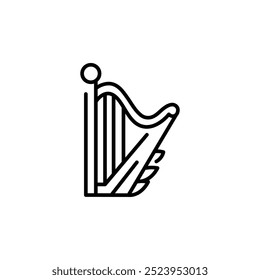 Ícone Harp. Ícone de harpa simples para mídias sociais, aplicativos e web design. Ilustração vetorial