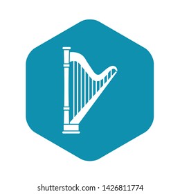 Harp icon in simple style on a white background vector illustration