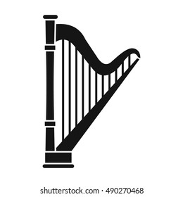 Harp icon in simple style on a white background vector illustration