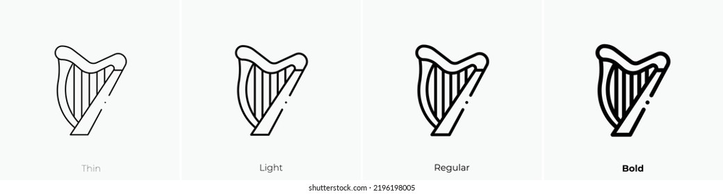 harp icon. Thin, Light Regular And Bold style design isolated on white background