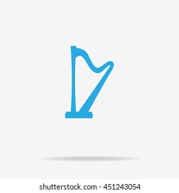 Harp icon. Vector concept illustration for design.