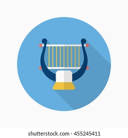 Harp icon , Vector flat long shadow design.