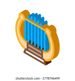 Harp Icon Vector. Isometric Harp Sign. Color Isolated Symbol Illustration