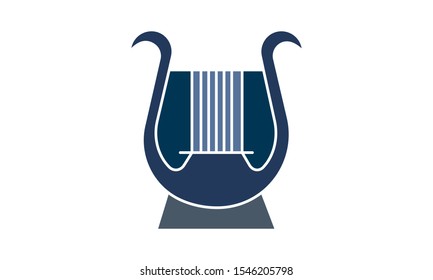 Harp Icon Vector Logo Template Illustration Design. Vector EPS 10.