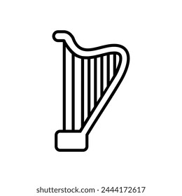 Harp icon vector. Music illustration sign. Orchestra symbol or logo.