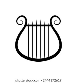 Harp icon vector. Music illustration sign. Orchestra symbol or logo.