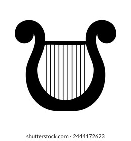 Harp icon vector. Music illustration sign. Orchestra symbol or logo.