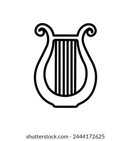 Harp icon vector. Music illustration sign. Orchestra symbol or logo.