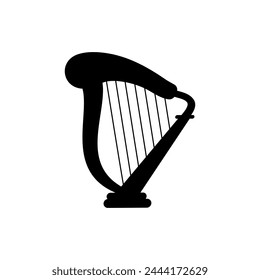 Harp icon vector. Music illustration sign. Orchestra symbol or logo.