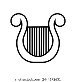 Harp icon vector. Music illustration sign. Orchestra symbol or logo.