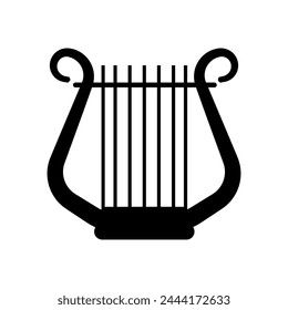 Harp icon vector. Music illustration sign. Orchestra symbol or logo.