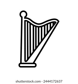 Harp icon vector. Music illustration sign. Orchestra symbol or logo.