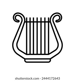 Harp icon vector. Music illustration sign. Orchestra symbol or logo.