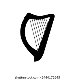 Harp icon vector. Music illustration sign. Orchestra symbol or logo.