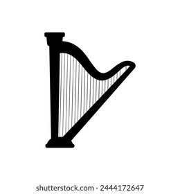 Harp icon vector. Music illustration sign. Orchestra symbol or logo.