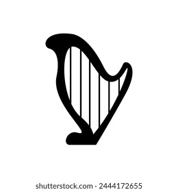 Harp icon vector. Music illustration sign. Orchestra symbol or logo.