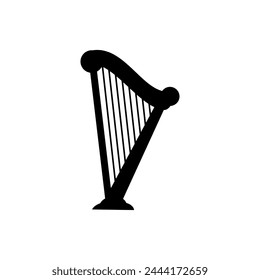 Harp icon vector. Music illustration sign. Orchestra symbol or logo.