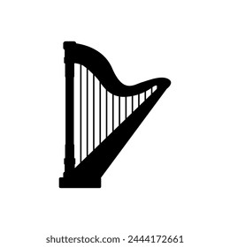 Harp icon vector. Music illustration sign. Orchestra symbol or logo.