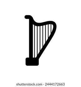 Harp icon vector. Music illustration sign. Orchestra symbol or logo.