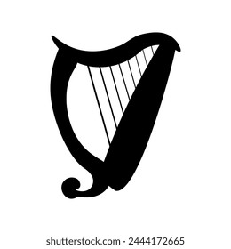 Harp icon vector. Music illustration sign. Orchestra symbol or logo.