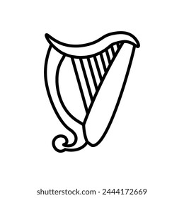 Harp icon vector. Music illustration sign. Orchestra symbol or logo.