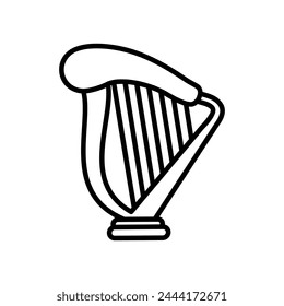 Harp icon vector. Music illustration sign. Orchestra symbol or logo.