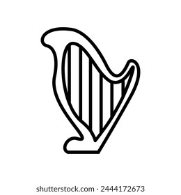 Harp icon vector. Music illustration sign. Orchestra symbol or logo.