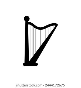 Harp icon vector. Music illustration sign. Orchestra symbol or logo.