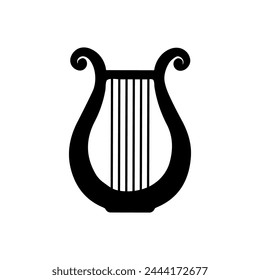 Harp icon vector. Music illustration sign. Orchestra symbol or logo.