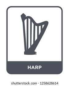 harp icon vector on white background, harp trendy filled icons from Music and media collection, harp simple element illustration
