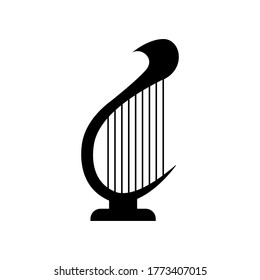 Harp icon vector on white background
