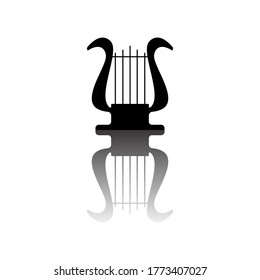 Harp icon vector on white background