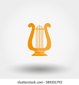 Harp. Icon for web and mobile application. Vector illustration on a white background. Flat design style