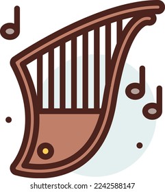 harp illustration with flat style