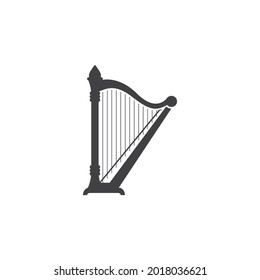 Harp illustration logo vector design
