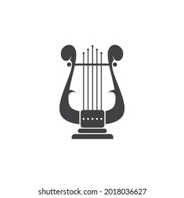 Harp illustration logo vector design