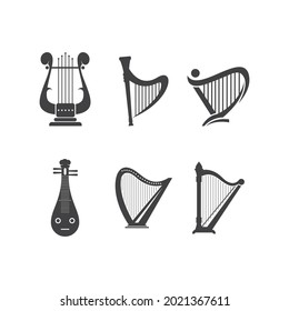 Diseño vectorial del logotipo de ilustración de Harp