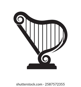 Harp illustration logo vector design