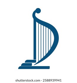 Harp illustration logo vector design